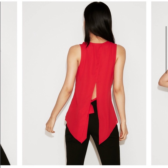 Express Tops - Express top, XS, Red, Open Back, Tie detail